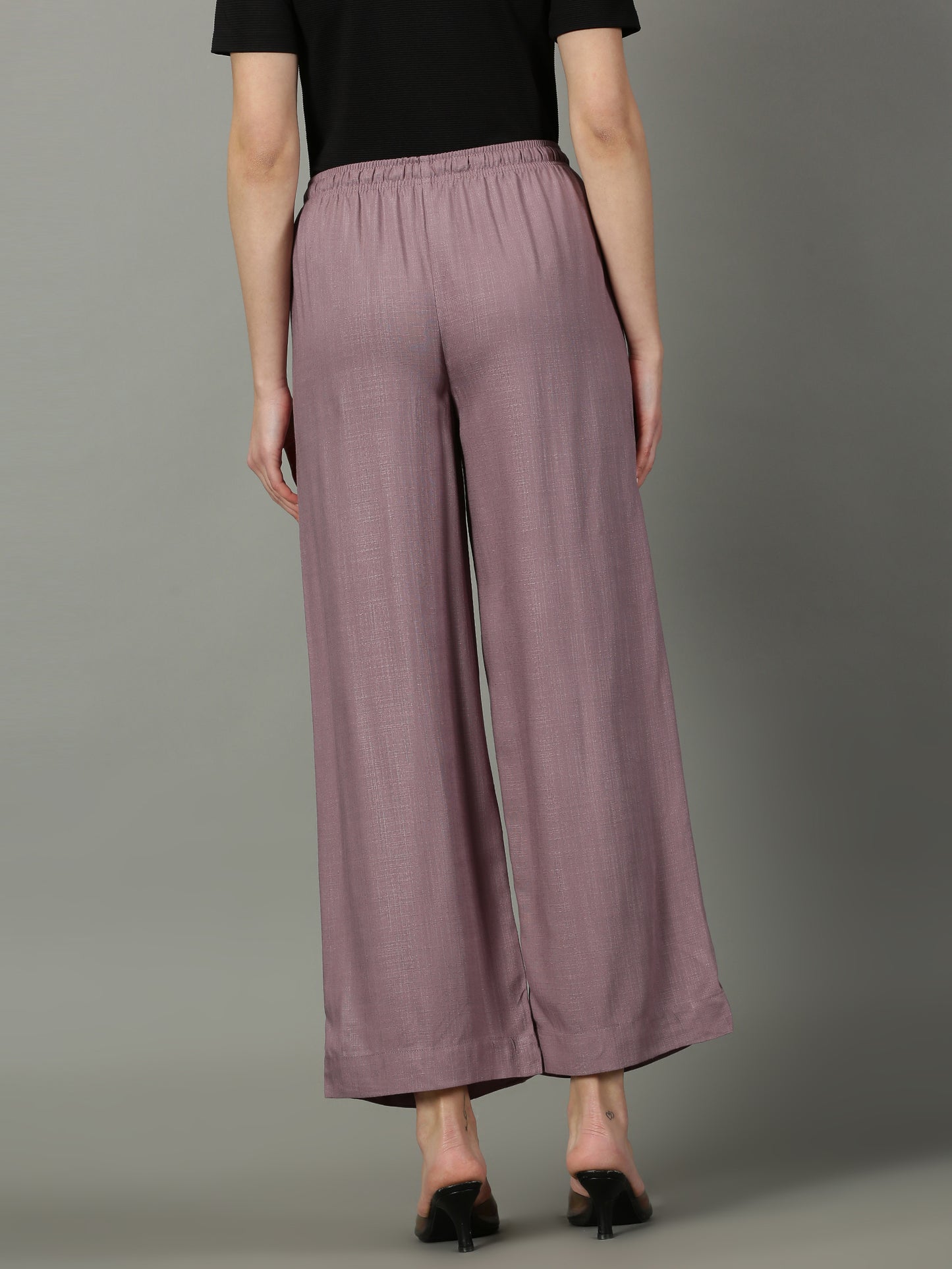 Lavender Solid Slub Palazzos